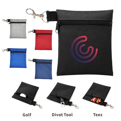 Custom Zippered Golf Ball Pouch Tee Bag