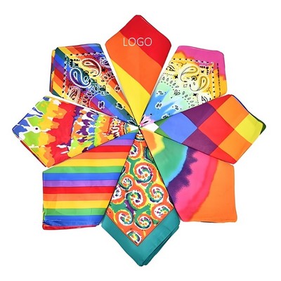 LGBT Rainbow Bandana Stripe Square Scarf Pride Accessories