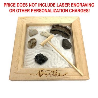 Natural Wood Zen Garden - Square