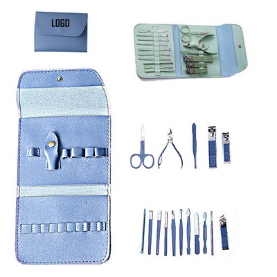 16-in-1 Stainless Steel Portable Grooming Manicure Set