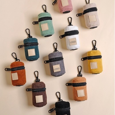 Premium Corduroy Dog Waste Bag Dispenser Stylish Soft-Touch Pet Poop Bag Holder & Outdoor Training