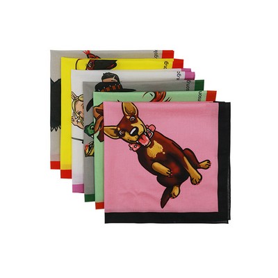 22" x 22" Wonen's Full Color Printed 100% Cotton Bandanna Head Scarf