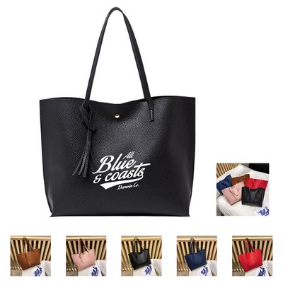 Faux Leather Tote Bag