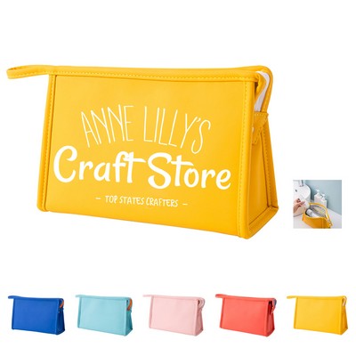 Pu Leather Zip Cosmetic Bag