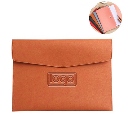 A4 PU Leather Envelope Folder With Magnetic Snap