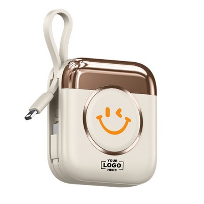 Fast Charging Power Bank with Built-in Cables