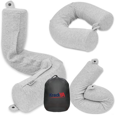 Twist Memory Foam Travel Pillow for Neck, Chin, Lumbar and Leg Support - Neck Pillows for Sleeping