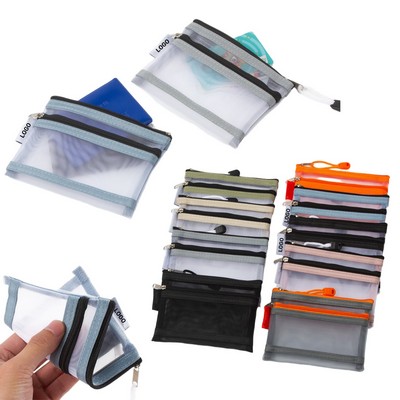 Double Layer Mesh Organizer Pouch