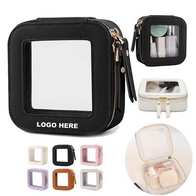 Custom Transparent Toiletry Kit Travel Clear Cosmetic Pouch Mini Makeup Bag for Women