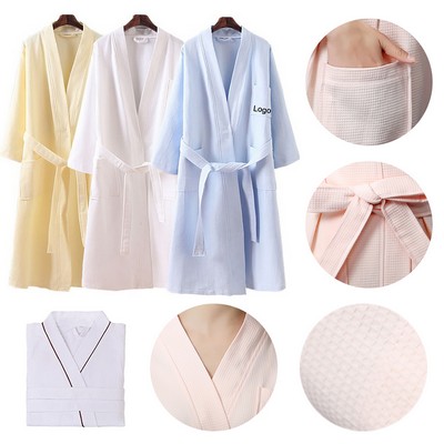 Unisex Waffle Lightweight Terry Cloth Soft Cotton Robes