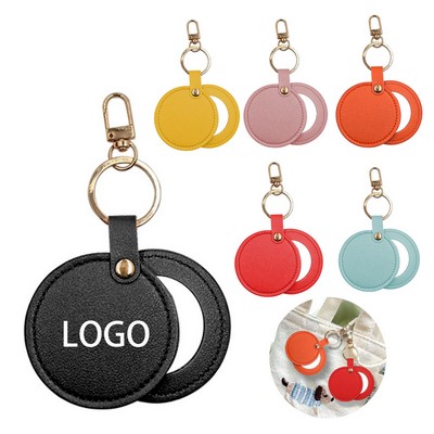 Round Leather Compact Mirror