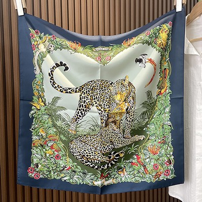 Custom 23.6" x 23.6" 100% Silk Hair Tie Mulberry Twill Silk Scarf