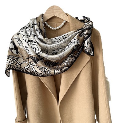 Custom 35.5" x 35.5" 100% Mulberry Silk Headscarf Silk Satin Bandana