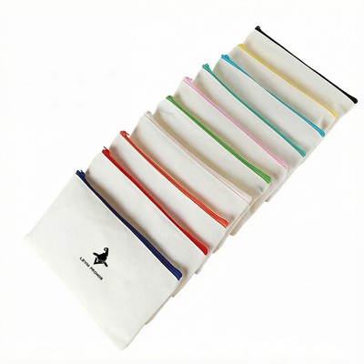 Canvas Zipper Pouch Cosmetic Bag
