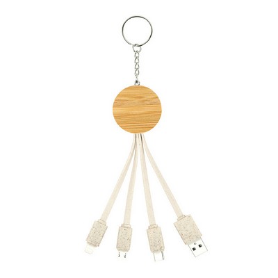 Wood Biodegradable 3" 1 Charging Cable Round