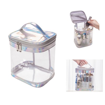 Transparent Travel Makeup Bag With Handle