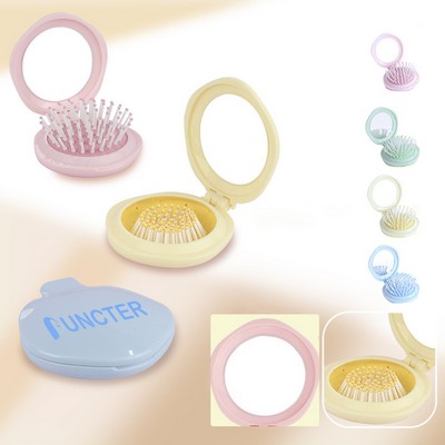 Foldable 2-in-1 Shell Mirror Comb