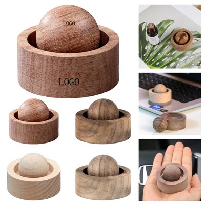 Spherical Wooden Essential Oil Diffuser w/ Base