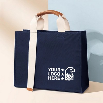 Oxford Cloth Commuter Briefcase Tote Handbag Pouch