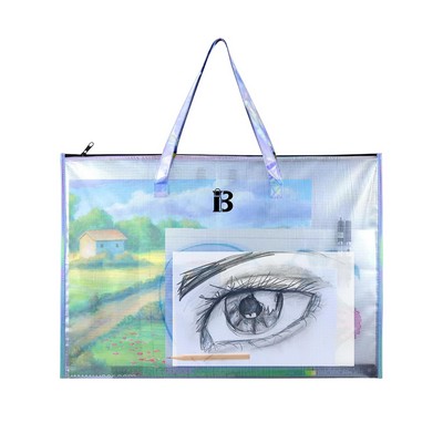 Large Clear Mesh Vinyl Bag w/ Handle
