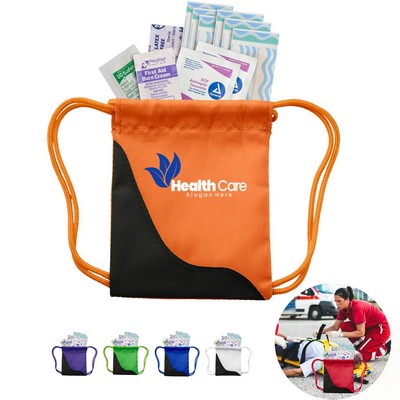 Portable Patchwork Drawstring Bag First Aid Kit