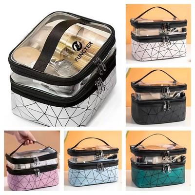 Double Layer Large Capacity Cosmetic Bag For Women And Girls