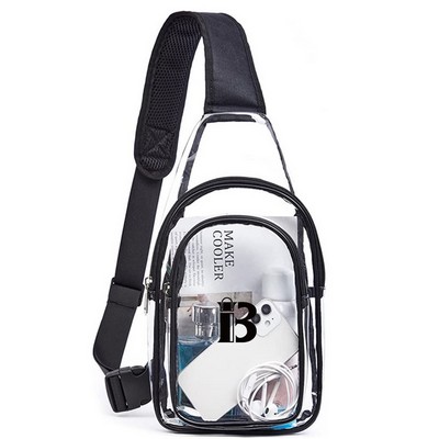 PVC Transparent Crossbody Bag w/ Adjustable Strap