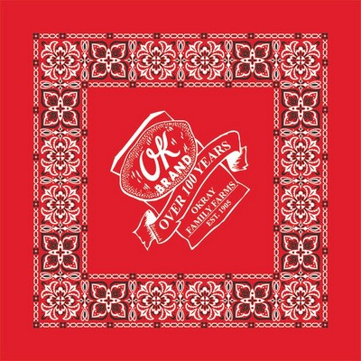 USA Made Open Center Paisley Bandanna 22" x 22" 100% Cotton 2-Sided Dyed Color and Paisley Design