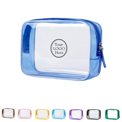 Clear Zippered Travel Cosmetic Bag Toiletry Pouch