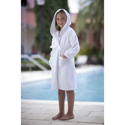 Kids Hooded Waffle Kimono Collar Bathrobe for 7 to 10 Year Olds