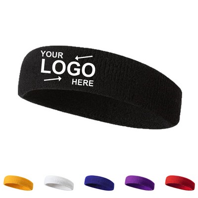 Terry Embroidery Sports Headband