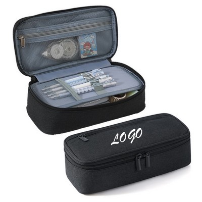 2 Layer Pencil Pouch Large Capacity Pencil Case for School Supplies