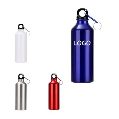 Plain Aluminum Water Bottle With Climbing Hook