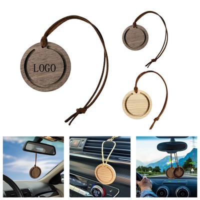 Wooden Round Air Freshener Tag for Vehicle Interior