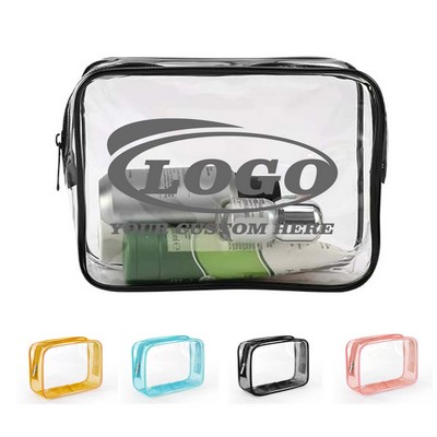 Clear Vinyl Travel Size Cosmetic Bag