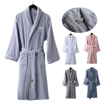 Cotton Terry Cloths Robes Shawl Bathrobe