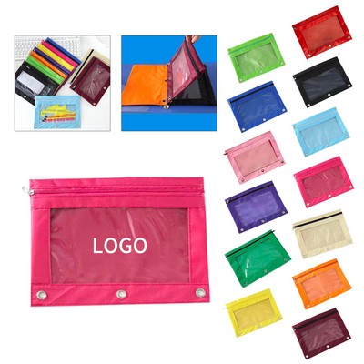 Multi-Color B5 Binder Pencil Cases with Single Zipper, Large Capacity, Detachable