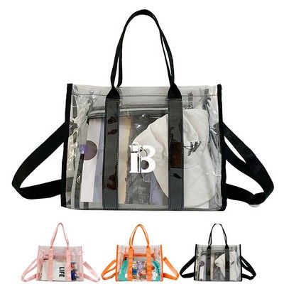 Durable And Spacious Transparent PVC Waterproof Beach Bag
