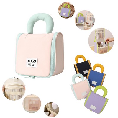 Waterproof Makeup Bag Large Capacity Travel Toiletry Organizer With Handle & Divider