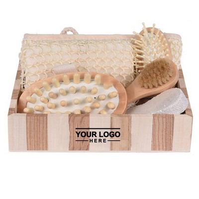 Luxury 7-Piece Wooden Spa Bath Care Gift Set