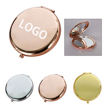 Metal Folding Compact Round Mirror
