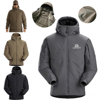 Mens Waterproof Tactical Outdoor Hooded Coat Winter Jacket with Multi-Pockets
