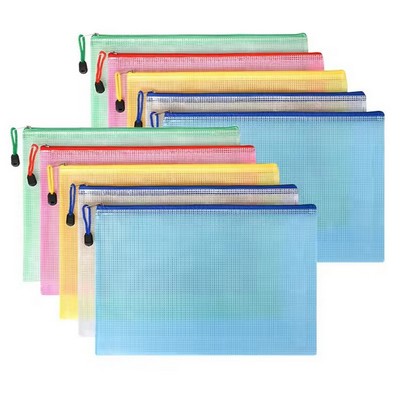 A4 PVC Mesh Zipper Document Bag