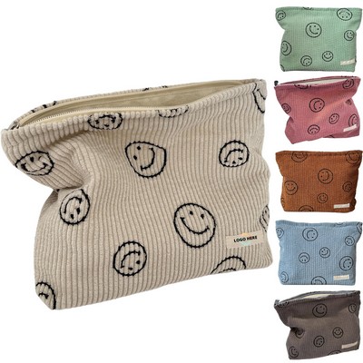 Corduroy Smile Dots Cosmetic Bag