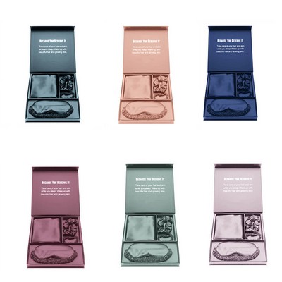 Pillowcase Eye Mask Scrunchie Premium Silk Bedding Kit