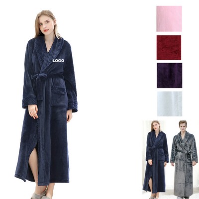 Unisex Plus Size Flannel Robe