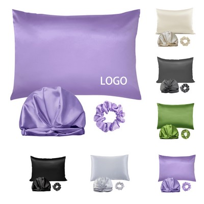 Silk Pillow Case and Hair Dry and Scrunchie Set