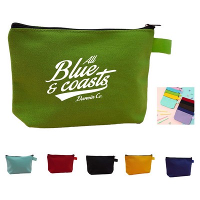 Compact Canvas Zip Pencil Pouch