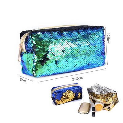 Mermaid Sequins Travel Makeup Cosmetic Bags Pouch