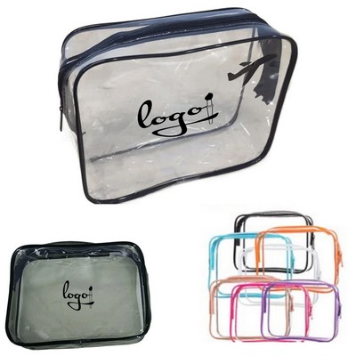 PVC Zippered Clear Toiletry Carry Pouch
